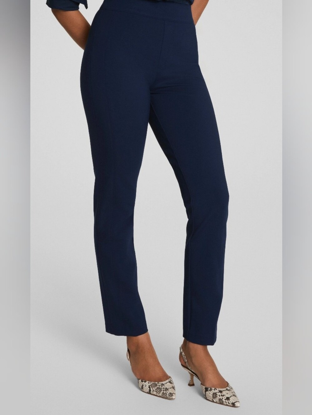 SPANX Supersmooth Perfect Fit Ponte Slim Straight Pant Navy Blue XSmall